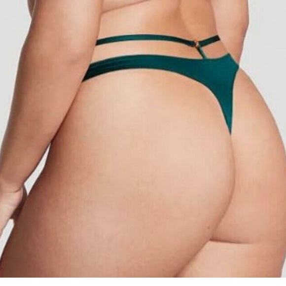 Victoria’s Secret Straps Thong Panty Green - Picture 1 of 11